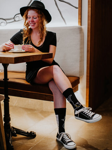 Kedvezmény Vidám zokni Macska és zongora