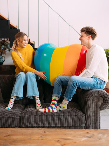 Pre dokonalý a originálny outfit Meias alegres Amor às Riscas