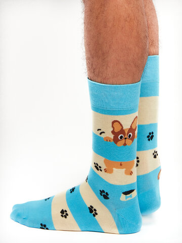 Kedvezmény Vidám zokni Kutyák és csíkok