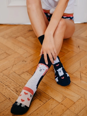 pro dokonalý a originální outfit Veselé ponožky Spící lama