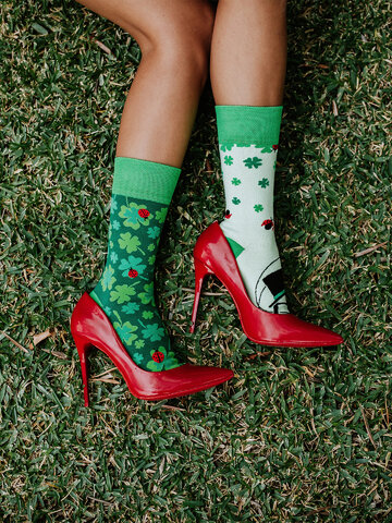 Pre dokonalý a originálny outfit Весели чорапи Четирилистна детелина за късмет