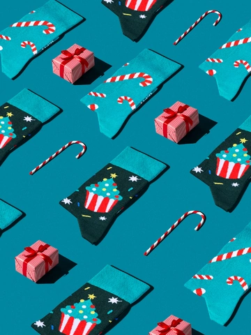 für ein vollkommenes und originelles Outfit Lustige Socken Weihnachts-Süßigkeiten 