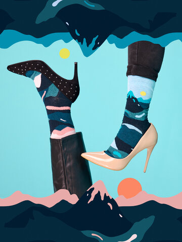 Potešte sa týmto kúskom Dedoles Весели чорапи от рециклиран памук Планини и слънце