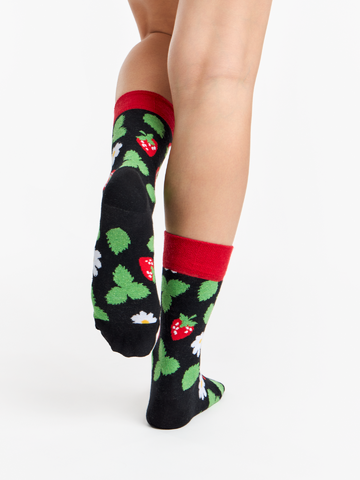 Výpredaj Veselé ponožky z recyklovanej bavlny Jahodová záhrada