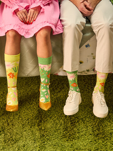 Obrázok produktu Chaussettes rigolotes en coton recyclé Jardin de fleurs