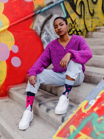 Výnimočný darček od Dedoles Chaussettes rigolotes en coton recyclé Pigeons amoureux