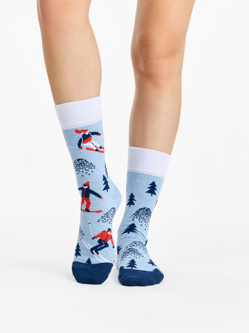 Zľava Veselé ponožky z recyklovanej bavlny Zimné radovánky