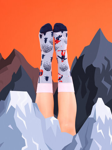 Výnimočný darček od Dedoles Veselé ponožky z recyklovanej bavlny Zimné radovánky