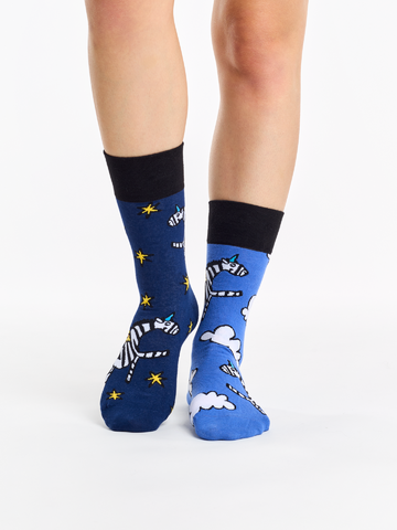 Ajándék tipp Vidám zokni Zebraszarvú