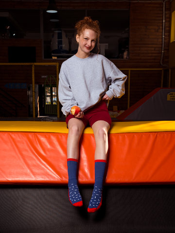 Výpredaj Veselé športové ponožky Jablko s posypom