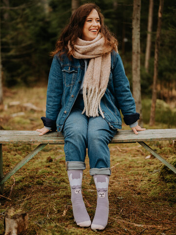 Lifestyle foto Meias quentes alegres Lama