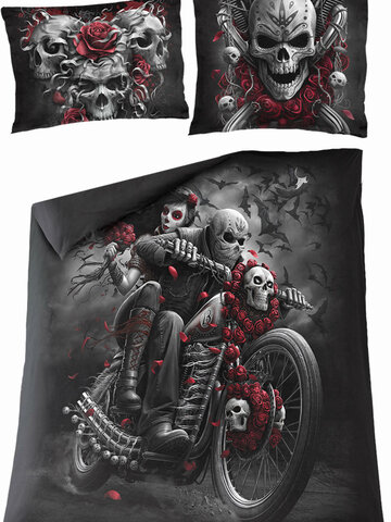 Foto Bettbezüge auf Doppelbettdecke Spiral Direct Toter Kradfahrer 