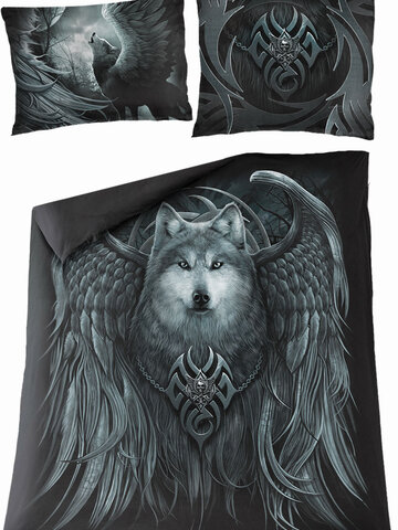 Zľava Posteľné obliečky na dovjpaplón Spiral Direct Vlk s kridlami