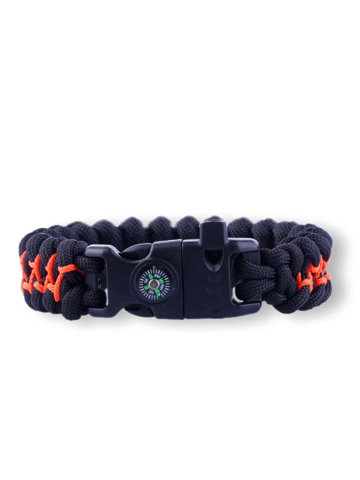 Hľadáte originálny a nezvyčajný darček? Obdarovaného zaručene prekvapí Pulseira em paracord Anel de Tubarão Laranja e Preto