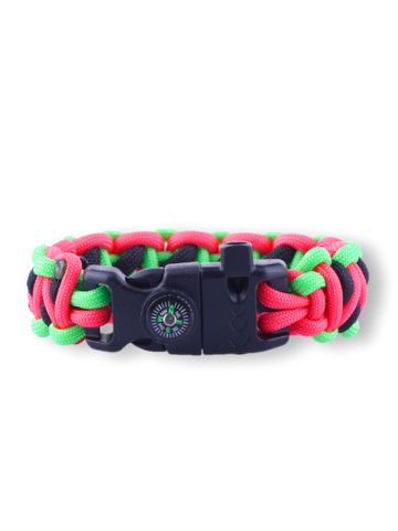 Výnimočný darček od Dedoles Bracelet en paracorde vert, rose et noir Pastèque
