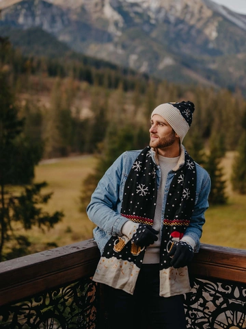 Obrázok produktu Veselý pánsky pletený šál Čapované pivo