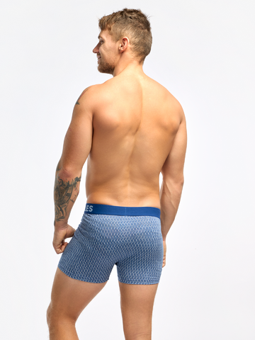 Obrázok produktu Boxer aderenti da uomo stampati blu e grigio