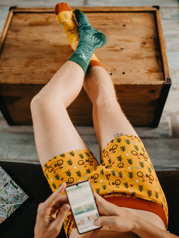 Ajándék tipp Vidám férfi bokszeralsó Az útvonalon