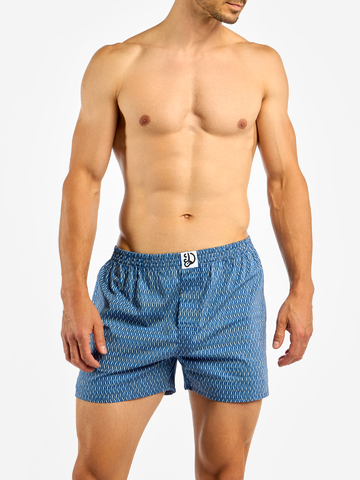 Zľava Boxer da uomo con fantasia blu e grigia