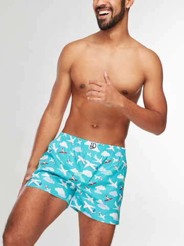 Eredeti ajándék a Dedolestől Vidám  férfi alsónadrág Repülők és felhők