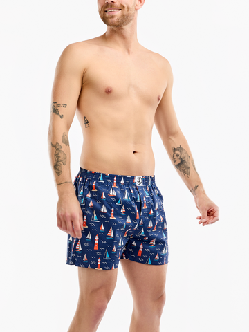 Original gift Men's Boxer Shorts Lighthouse & Sailboats