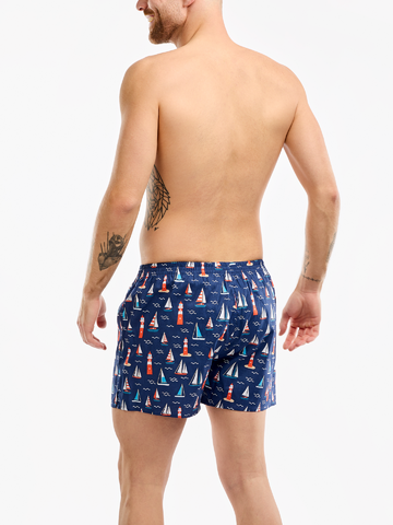 Gift idea Men's Boxer Shorts Lighthouse & Sailboats