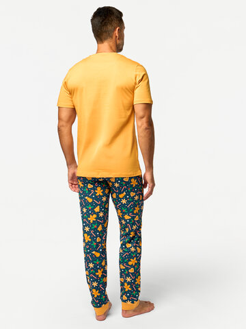 Bereiten Sie sich Freude mit diesem Dedoles-Stück Lustiger Pyjama für Männer Lebkuchen & Süßigkeiten