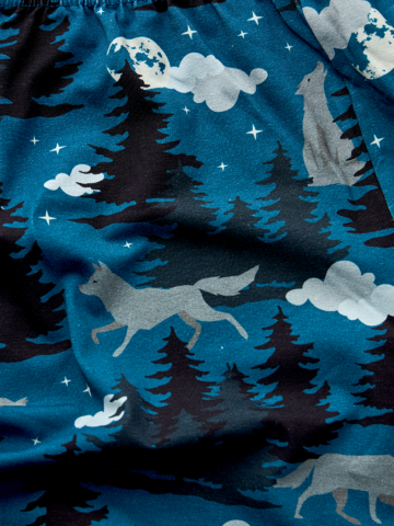 Geschenktipp Lustiger Pyjama für Männer Wolf und Mond