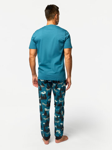 Rabatt Lustiger Pyjama für Männer Wolf und Mond