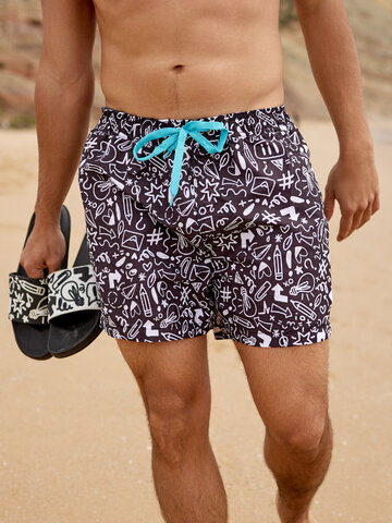 Lifestyle foto Veselé pánske plavkové šortky Čarbanice