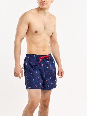 Lifestyle fotó Vidám férfi fürdőnadrág Tengerész hangulat