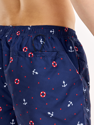 Szerezzen magának örömet ezzel a Dedoles darabbal Vidám férfi fürdőnadrág Tengerész hangulat