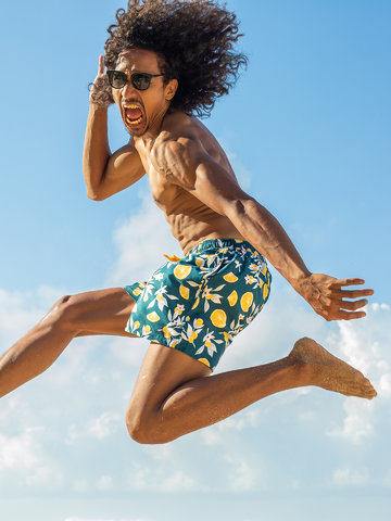 Zľava Veselé pánske plavkové šortky Pomaranče