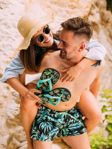 Pre dokonalý a originálny outfit Vrolijke zwemshorts voor heren Tropische bladeren