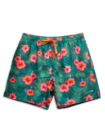 Wyprzedaż Wesołe męskie spodenki kąpielowe Hibiskus