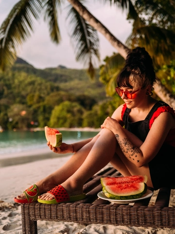 Lifestyle foto Sandales rigolotes Pastèque