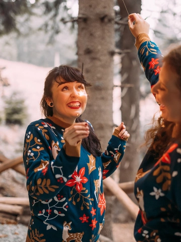 Výpredaj Veseli zimski džemper Božićna srna