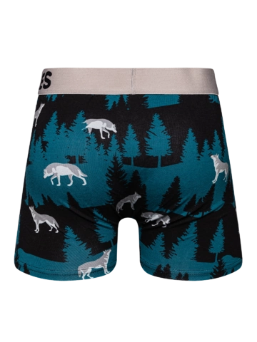 Ajándék tipp Vidám férfi bokszeralsó Farkas teliholdban