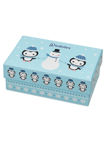 Zľava Detská darčeková krabička teplých ponožiek Tučniak a snehuliak