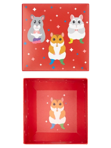 Výnimočný darček od Dedoles Štvorcová darčeková krabička Tancujúce škrečky