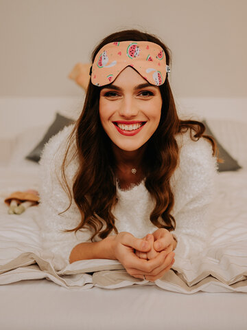 Foto Vidám alvómaszk Macska dinnyével