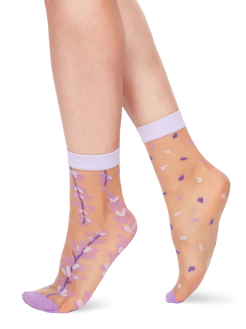 für ein vollkommenes und originelles Outfit Lustige Nylonsocken Lavendel