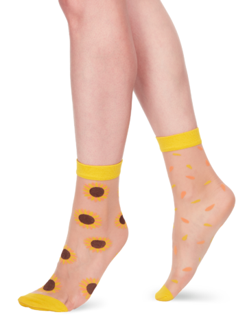 Eredeti és szokatlan ajándékot keres? a megajándékozottat garantáltan meglepi Vidám nylon zokni Napraforgó szirmok