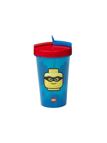 Lifestyle foto Gobelet LEGO ICONIC Classic avec paille bleu et rouge