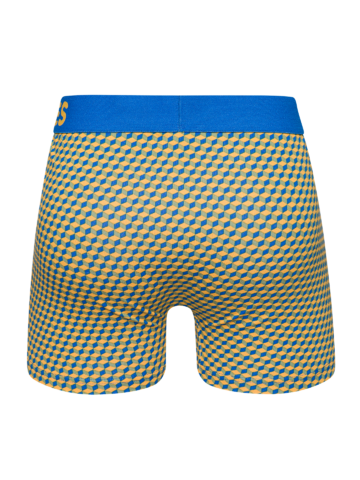 Zľava Boxer aderenti da uomo stampati blu e giallo