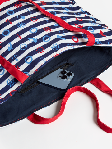 Potešte sa týmto kúskom Dedoles Vrolijke tote bag Navy-strepen