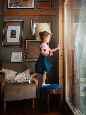 Lifestyle foto Veselé dětské kotníkové ponožky Duhový jednorožec