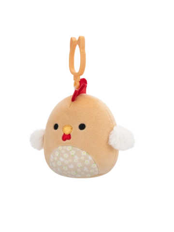 Výpredaj Peluche Squishmallows de 9 cm accrochable Rutie le coq brun au ventre fleuri