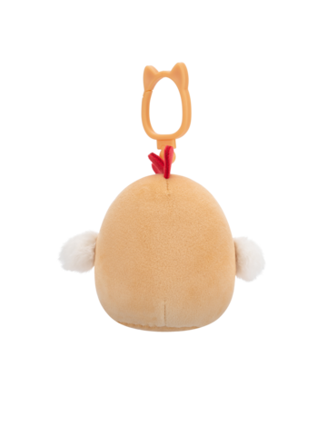 Pre dokonalý a originálny outfit Squishmallows con clip-on Rutie il galletto marrone con pancia floreale, 9 cm