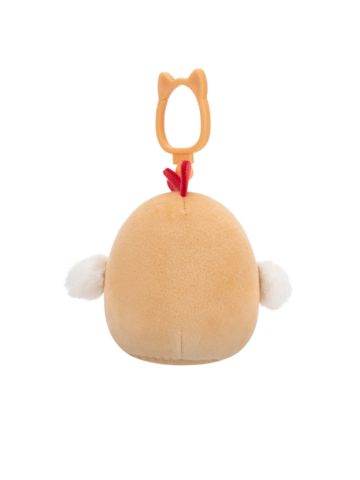Pre dokonalý a originálny outfit Peluche Squishmallows de 9 cm accrochable Rutie le coq brun au ventre fleuri